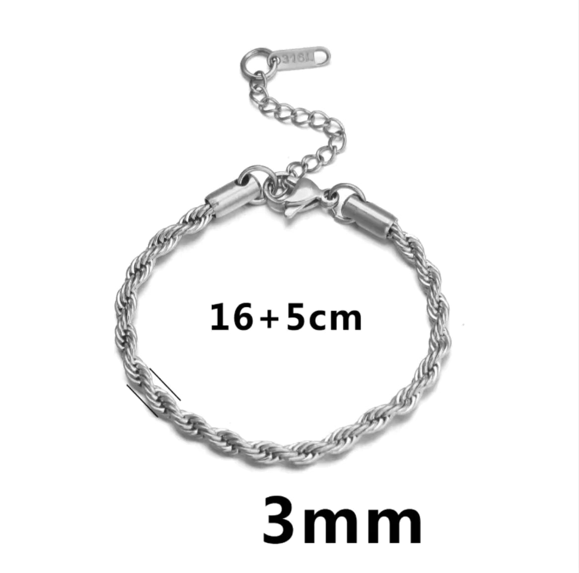 Gold Stainless Steel Twist Braided Bracelet for Girls