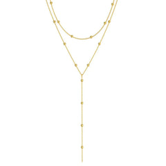 Fashion Geometric Tassel Clavicle Necklace with Round Beads