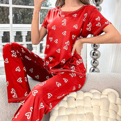 Women's Milk Silk Pajama Set – Short Sleeve & Pants