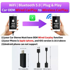 Wireless Car Play Adapter For OEM Car Stereo