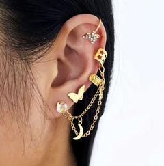 Creative Simple Non-pierced Ear Clip Five-piece Set