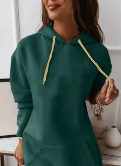 Women's Solid Color Casual Sports Hoodie Sweater