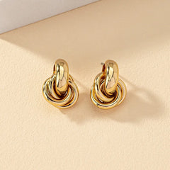 Trendy Knot Gold Earring