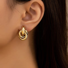 Trendy Knot Gold Earring