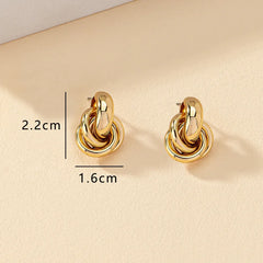 Trendy Knot Gold Earring