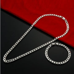 4mm Figaro Chain Bracelet & Necklace Set