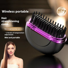 Portable Ceramic Hair Straightener - Mini Steam, USB Rechargeable