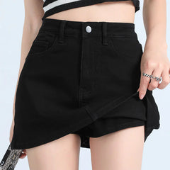 High-Waisted Vintage Denim Mini Skirt