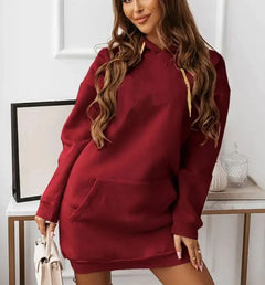 Women's Solid Color Casual Sports Hoodie Sweater