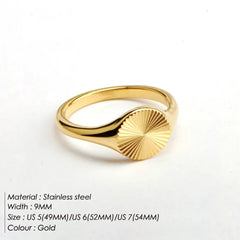 Women's Fashion Wave Ring – Round Stainless Steel Design