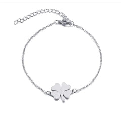 Four Leaf Clover Stainless Steel Bracelet