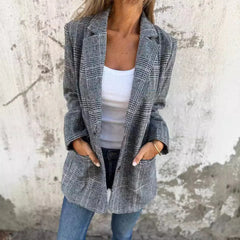 Women's Retro Houndstooth Suit Jacket