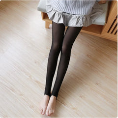 High-Waisted Sheer Fleece-Lined Tights & Leggings